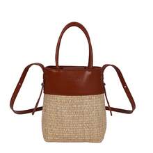 BV Bottega Small Andiamo Bolso de mujer tejido a mano de cuero genuinoBolsodebolso de manotipocuboconpatróntejidoparamujer,bolsodemarca,elegantebolsodemanoparaseñorabolsaderegaloexquisita,bolsodebolso de manodelujoparamujer,bolsocruzadodemodaparamujer,adecuadoparachicas,estudiantesnivel universitariodamasdeoficina,madresdemedianaedadparausodiario,comprasoficina,clase,reuniones,citas,actividadesalairelibretambiénunregaloidealparaBolso de Playa de Paja para Mujer, Verano 2026, Nuevo Bolso de Mano con Diseño de Patchwork, Estilo Retro Color-Block, Bolso Tipo Cubo, Bolso Bandolera - Marrón sin colgantes - Ver 6