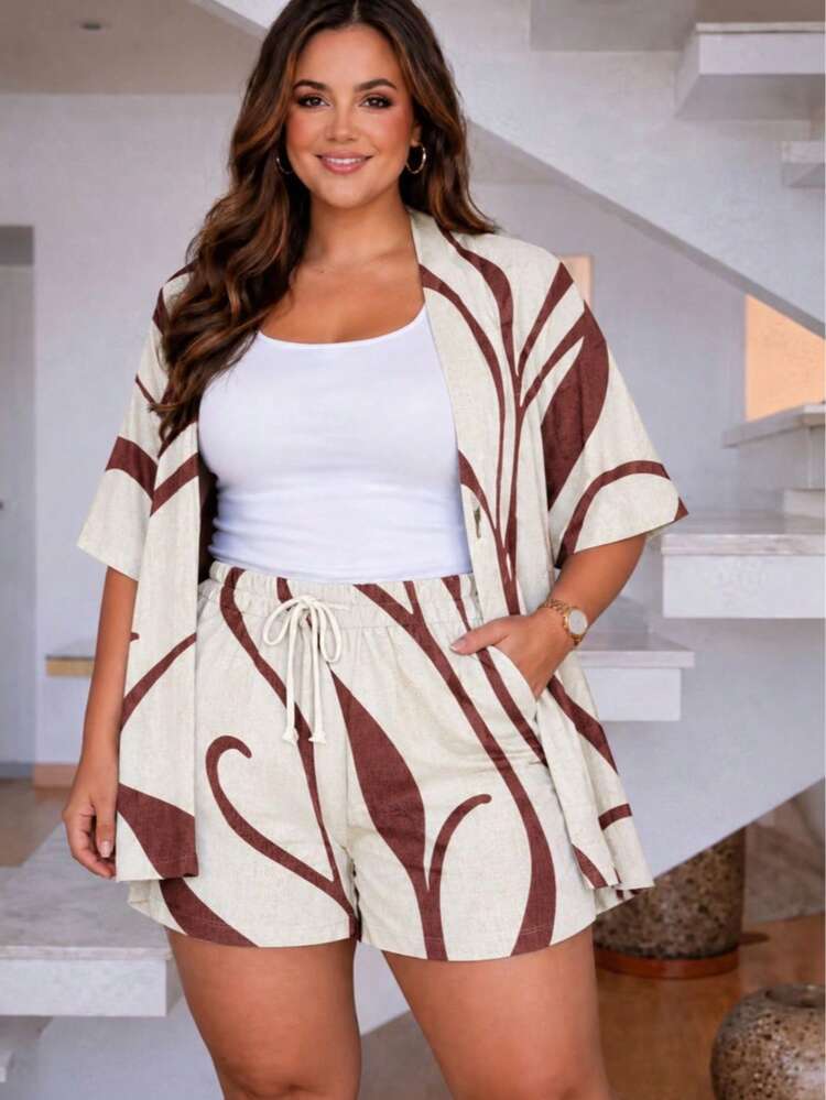 Plus Size Co-Ords - 米棕色 - 查看 3