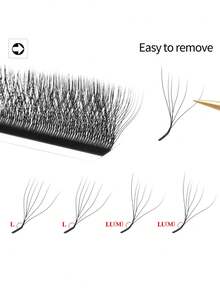 XIUSUZAKI 12 Rows L/LU/M Curl YY 3D 4D 5D W Shape Eyelash Extension Hand Woven Soft Light Natural Lashes Premade Volume Fan Eyelashes - M - View 6