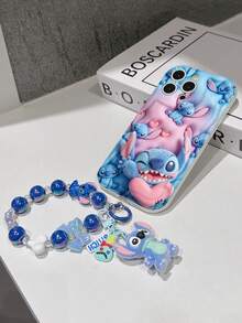 Disney Lilo & Stitch Phone Case With Stitch Charm And Stitch Lanyard - Cute Stitch Protective Case With Heart Hug And All-Over Print Background Design, Equipped With Delicate Stitch Decorative Lanyard And Beaded Bracelet For Easy Carrying, Compatible With IPhone 17, 16, 15, 14, 13, 12, 11 Pro Series, Ideal For Birthdays, Holidays, Anniversaries, Graduation Gifts, Or Any Special Occasion To Surprise Family, Friends, Classmates, And Loved Ones. - trắng - Xem 7