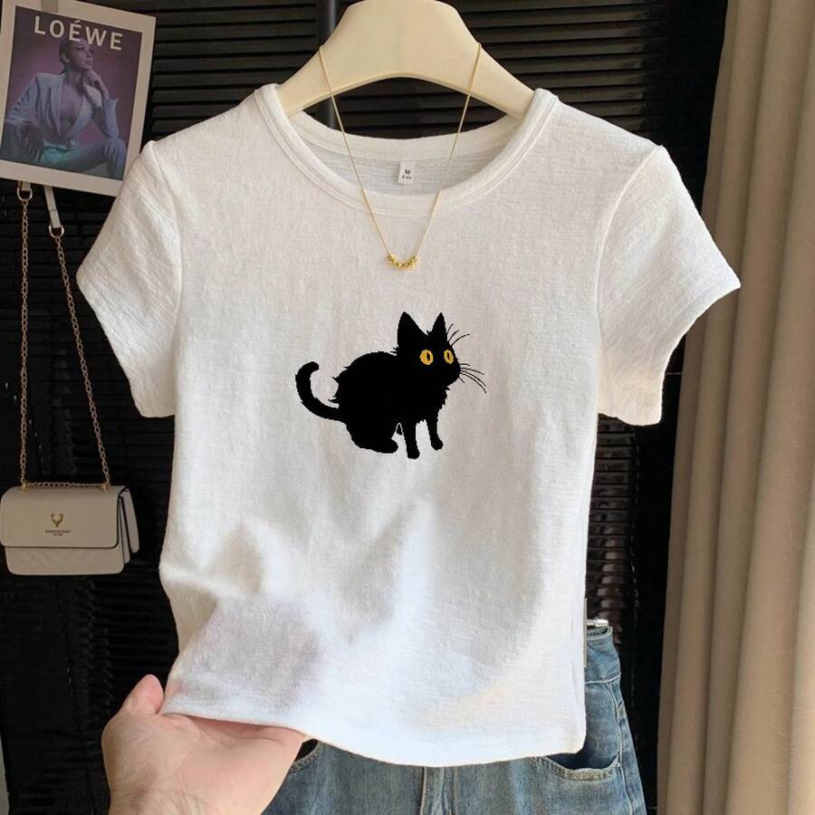Camisetas de alta gama, exclusivas y no repetitivas, camisetas blancas de manga corta para mujer, camisetas de moda elegantes y modernas, camisetas de marcas de lujo, camisetas de corte holgado. - Blanco - Ver 1