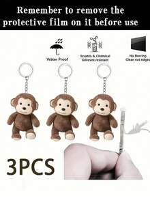 1pc 2D Acrylic Monkey Pendant - Car Interior Hanging Decor, Keychain And Wallet Accessory. Perfect Gift For Valentine's Day And Halloween. Home, Bedroom Or Car Decoration. Exquisite Craftsmanship Durable Monkey Design Keychain. - Monkey Keychain - View 19