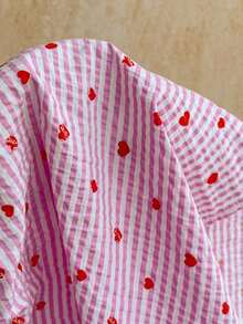 Conjunto de 2 piezas de vacaciones para mujer, top de tirantes con escote en V con textura rojo y shorts sueltos extremadamente cortos, adecuado para citas, fiestas y paseos por la ciudad - Rosa - Ver 8
