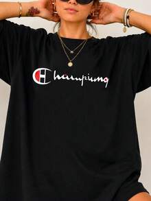 1 Piece 180g Women's T-Shirt, Men's T-Shirt, Casual Cotton Crew Neck T-Shirt. Women's Sports T-Shirt. Designed By Y2K Artists In The Bababask Style, Made From 100% Pure Cotton. Creative Cartoon Pattern Design, Comfortable Short Sleeves - 黑色4 - 查看 6