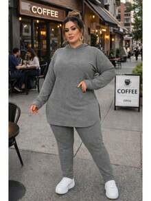 Women's Autumn/Winter Cold Weather Set In Fleece, Sizes Gg G1 - Grey - View 2