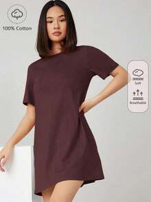 Vestido corto de mujer de unicolor para uso casual, diario y de fiesta - Granada - Ver 6