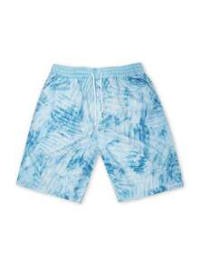 Mercer Haus Men's Beach Shorts, Summer Loose Drawstring Waist Swim Trunks - Baby Blue - View 5