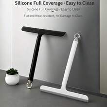 Glass Surface Cleaner, Featuring A Durable Plastic And Silicone Structure With A Powerful Scraper, A Suitable Handle For Convenient Cleaning, A Hook For Hanging Storage To Save Space, Suitable For Cleaning Bathrooms, Showers, Kitchens, - A - View 3