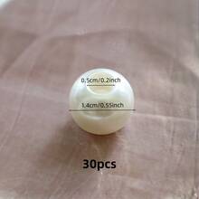10/20/50/100 hạt nhựa giả ngọc trai lỗ lớn, màu bạc/vàng/acrylic, hạt rời tự làm dùng làm đồ trang sức, phụ kiện - Trắng ngọc trai - Xem 18