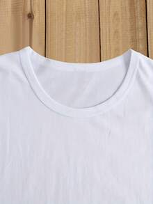 Camiseta casual holgada de verano con estampado de recuerdos de Sevilla, España - Blanco - Ver 4