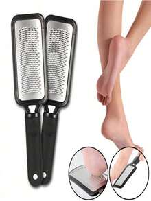 1/2pcs Stainless Steel Foot Scrubber/Foot Massager, Available In Black And White, Easy To Store In Pouches, Boxes Or Containers, Portable Foot Exfoliator - A - View 11