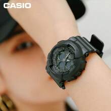 Casio 男女通用黑色银色运动手表，树脂表带，防摔多功能电子表，适合通勤和户外活动 - 均碼 - 查看 2