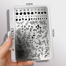 Nail Art Stamping Plate, Beginner Friendly Nail Decoration Template, Designs Include Black Cat, Floral, Daisy, Botanical French Tips. Transparent Silicone Stamp, Steel Plate Nail Art Tools - Multicolor - View 19