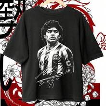 Diseño de camiseta de Maradona, descarga de fútbol, retrato de Maradona, camiseta de fútbol, sublimación de camisetas. - Negro - Ver 6