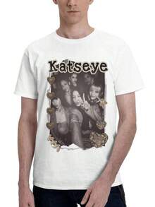 KATSEYE Coquette Group Photo T-Shirt, K-Pop Fan Vintage Cotton TeePlayera Blanca Hombre Y Mujer Blusas Casuales Verano Y2k Playeras Basicas Algodón - Blanco - Ver 1