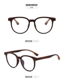 1 Pair Of Unisex Retro Round Non-Prescription Glasses, With Wood Grain Temples And Clear Lenses, Suitable For Daily Casual Wear, Office, Business, And Street Style, Fashionable And Versatile Glasses, 2026 New Model - A3 - Xem 5