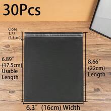 XZV 30个6英寸至21英寸塑料自粘快递袋，薄款，双层厚度0.08毫米，经济型快递袋，物流包装袋，加厚快递袋，物流包装袋，服装快递包装袋，多种尺寸可选，可重复密封包装袋，多种尺寸可选，快递邮寄袋 - 快递自封信封 - 耐用聚乙烯袋，快递邮寄袋，适用于包装和邮寄小型企业礼品，邮寄包装产品 - 黑色 - 查看 15