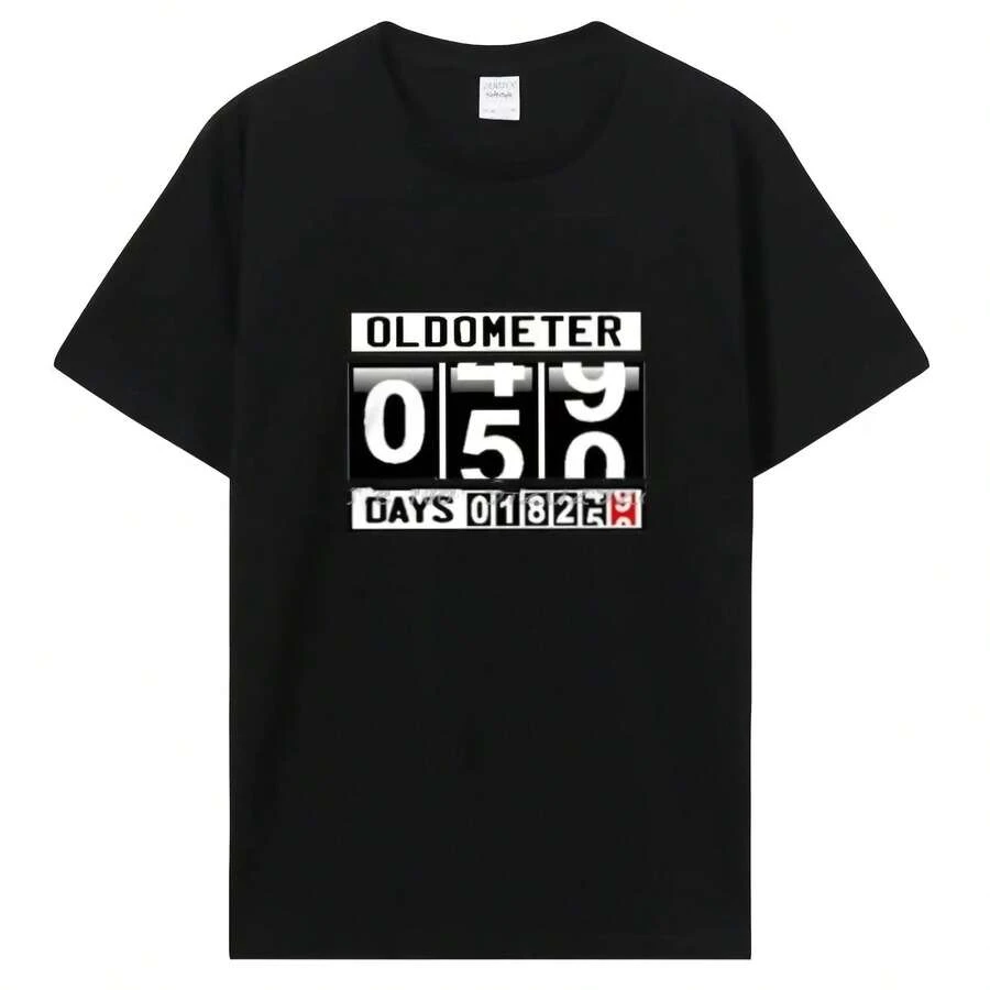 Camiseta Oldometer de 50 años para hombre, mordaza divertida, 50 cumpleaños, cincuenta años, 18250 días de edad, odómetro, camiseta de algodón para hombre 42851 - forma - Ver 1