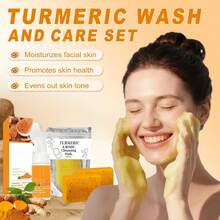 20pcs Lemon Turmeric Kojic Soap,Natural Handmade Soap,Turmeric Soaps Bar For Face And Body, Smooth Skin Tumeric Soapes,Deep Cleansing Soaps For Men & Women - 黃色 - 查看 4