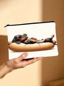 Túi đựng mỹ phẩm in hình chó Dachshund ngộ nghĩnh, túi đựng đồ vệ sinh cá nhân chủ đề xúc xích, túi hai mặt tiện dụng, thích hợp cho du lịch và sử dụng hàng ngày, món quà tuyệt vời cho những người yêu chó và người hâm mộ thú cưng. - Nhiều màu - Xem 12