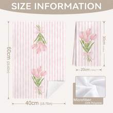 MEMNUN 2件裝粉色條紋蝴蝶結鬱金香印花廚房抹布 40*60cm/45*70cm 超細纖維現代柔軟洗碗布 手巾 家居裝飾 廚房裝飾 烹飪烘焙手巾 廚房配件 可機洗 日常清潔用品 適用於餐廳廚房 節日裝飾與禮物 全季節 - 彩色 - 查看 4