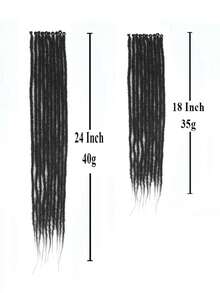 Dreadlock Extensions 18 Inch 24 Inch Synthetic Crochet Dreads Extensions 100% Handmade Single Ended Dreads Thin 0.6cm Width Reggae Style Dreadlock For Man And Woman - Black - View 2