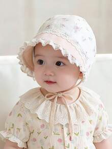 1 pieza Gorro para bebé niña, para primavera/verano/otoño, sombrero de cúpula suave tipo princesa para protección solar para bebés, uso versátil diario - 1PC - Ver 1