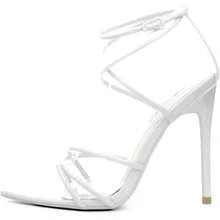 Cape Robbin Women's Strappy Pointy Open Toe Ankle Strap Stiletto Sandal- - 11 + 白色 - 查看 1