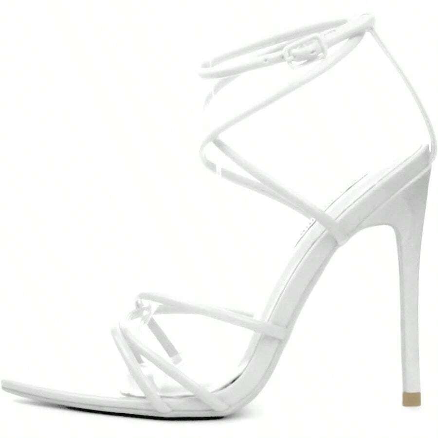 Cape Robbin Women's Strappy Pointy Open Toe Ankle Strap Stiletto Sandal- - 11 + 白色 - 查看 1