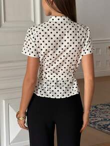 French Style Waist Cincher Belt Shirt For Women, Slimming Waist, Versatile Blouse For Summer White - White - View 8