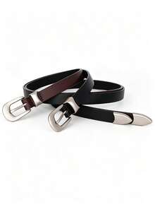 1 pieza Hebilla de cinturón de estilo artístico coreano INS de plata, estilo vintage de fábrica directa para mujeres - color cafe - Ver 4