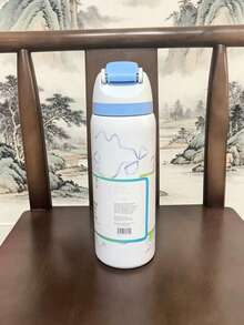 New O-WALA Outdoor Straight Stainless Steel Vacuum Flask, Multiple Colors Available, Press Button Handheld Design, Minimalist Fashionable And Efficient, Suitable For Students And Car Use - Multicolor 32oz - View 7