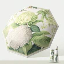 1pc Fully Automatic Rain And Sun Protection Dual-Use Fresh Floral Umbrella, Flower-Shaped Automatic Folding Umbrella, 3-Fold Transparent Umbrella, 3-Fold Fresh Hand-Open Folding Transparent Umbrella, Black Glue UV Protection Sun Umbrella, Black Rubber Sun Protection UV Umbrella - One Size Fits All - View 13