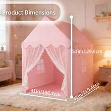 Girls Play Tent Large Fairy Playhouse Children's Princess Castle Tent Girls, Toddlers, Children's Playhouse Gift - Baby Pink - View 5