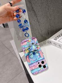 Disney Lilo & Stitch Phone Case With Stitch Charm And Stitch Lanyard - Cute Stitch Protective Case With Flower And Heart Accent Design, Equipped With Delicate Stitch Decorative Lanyard And Beaded Bracelet For Easy Carrying, Compatible With IPhone 17, 16, 15, 14, 13, 12, 11 Pro Series, Ideal For Birthdays, Holidays, Anniversaries, Graduation Gifts, Or Any Special Occasion To Surprise Family, Friends, Classmates, And Loved Ones. - 白色 - 查看 5