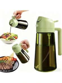 470ml 2 In 1 Food Glass Oil Sprayer,Leakproof Fine Mist Olive Oil Dispenser,Refillable Spray Bottle For Air Fryer BBQ Baking Salad Kitchen Cooking,With Free Stickers,Oil Dispenser For Kitchen,Kitchen Gadgets,Kitchen Essentials,Cocina - View 2