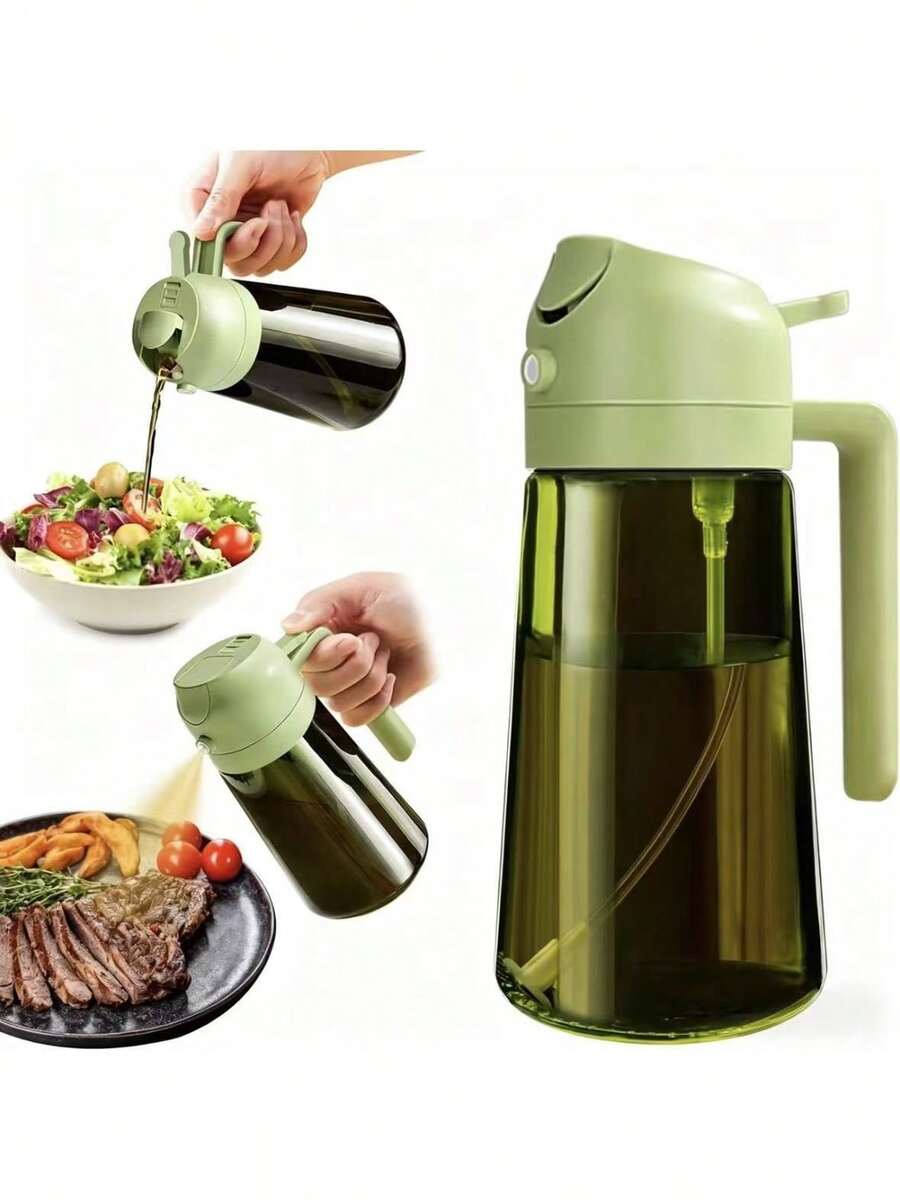 470ml 2 In 1 Food Glass Oil Sprayer,Leakproof Fine Mist Olive Oil Dispenser,Refillable Spray Bottle For Air Fryer BBQ Baking Salad Kitchen Cooking,With Free Stickers,Oil Dispenser For Kitchen,Kitchen Gadgets,Kitchen Essentials,Cocina