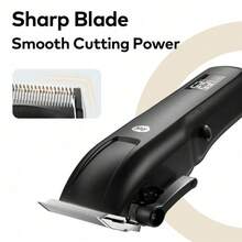 itel Máy cắt tóc IHC-33Pro, lưỡi dao sắc bén, màn hình kỹ thuật số thông minh, động cơ mạnh mẽ, độ ồn thấp, pin sử dụng được 4-5 giờ (1 máy cắt tóc, 6 lược dẫn hướng (1.5/3/4.5/6/10/13mm), 1 nắp bảo vệ lưỡi dao, 1 dầu bôi trơn, 1 bàn chải vệ sinh, 1 cáp USB) - màu đen - Xem 5