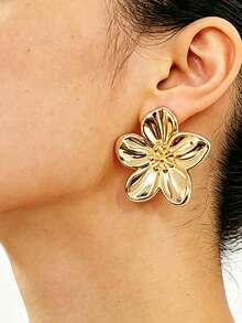 6/18pcs Fashion New Earring Set, Suitable For Daily And Festival Wear, Made Of ABS Resin With UV Plated Non-Fading, Low Allergy Earring Set - Gold - View 5