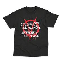 Vs For Vendettas Quote T-Shirt, Classic Dystopian Movie Graphic Tee, Retro Short Sleeve Casual Wear, Summer Casual Top - 款式 - 查看 1
