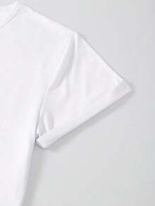 Camiseta de manga corta para mujer, con un diseño estampado elegante, casual y versátil, tiene un corte holgado y cómodo, adecuada para vacaciones y uso informal, y también puede servir como atuendo para Halloween, el Día de Acción de Gracias, Navidad y cumpleaños. - Negro - Ver 4