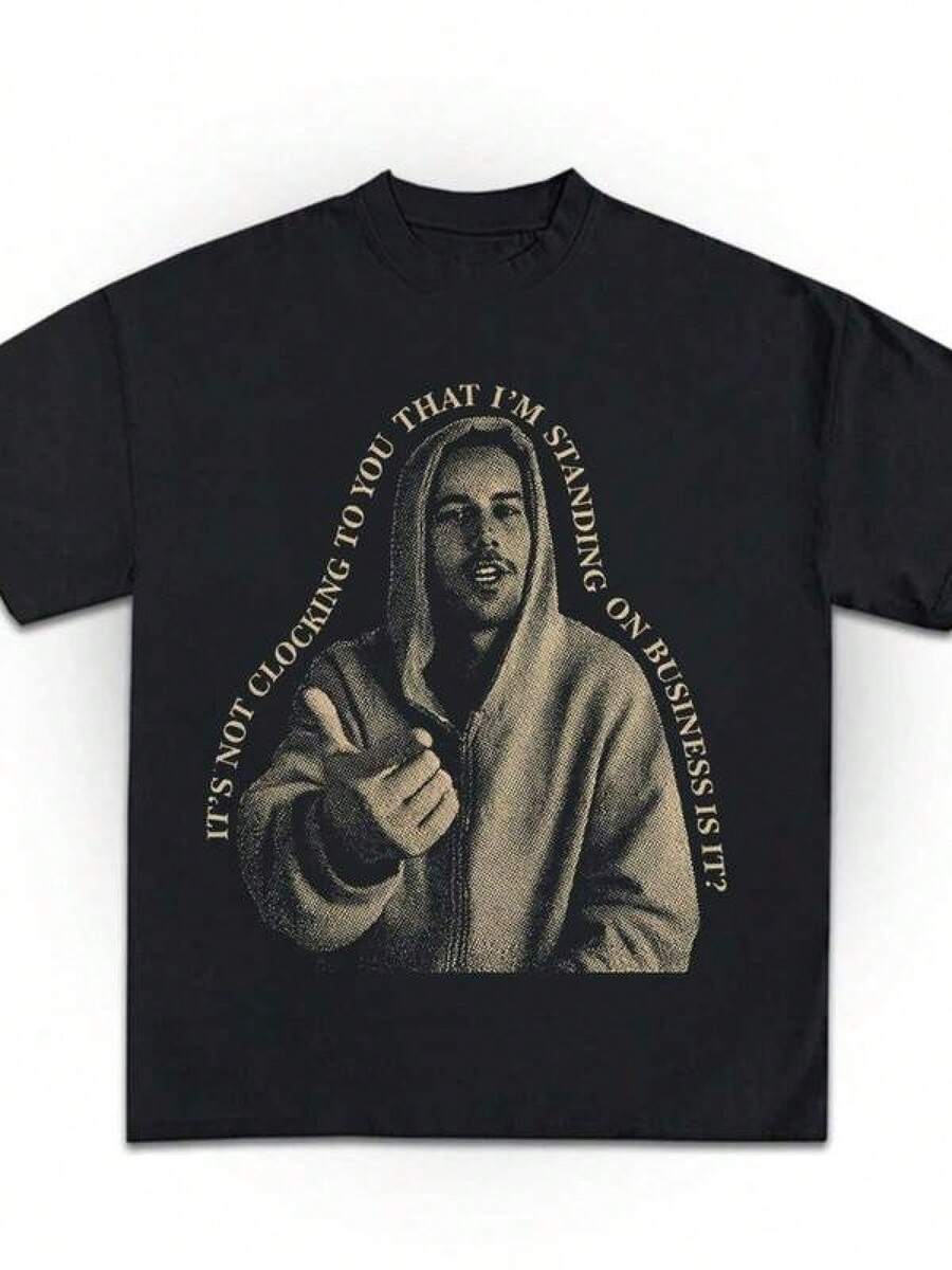 "It's NoT- Clocking To You"-T-shirt, Lustig Bieber-Meme-Gåva, Retro Swag-T-shirt, BieberChella-T-shirt, Herr-T-shirt, 100% bomull, Damklänning, Dam Casual T-shirt med rund hals och tryck, Sommar Grafiska T-shirts Damtoppar. Mujer Vestido Mujer Dam T-shirt med rund hals och tryck, sommartröjor med grafiskt tryck, damtoppar. - Svart - Visa 1