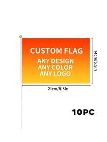 10pcs Custom Soccer Handheld Flag, Custom Design Soccer Hand Flag,Personalized School Football Team Spirit Flag, Customizable Design For Campus Games, Matches & Cheering - Multicolor - View 7