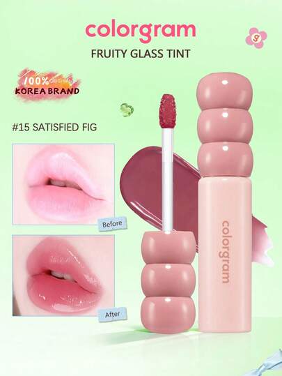 Colorgram Fruit Candy Gloss Lip Tint, Juicy Glass-Like Glossy Texture, High Shine Non-Sticky, Layerable Lightweight Hydrating, Long-Lasting Vivid Color, Soft Silicone Lip Brush, Natural To Intense Makeup Look, Korean Cosmetics, Mother's Day Gift, 3g/0.11oz