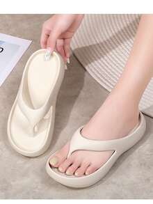 Dép xỏ ngón cho nữ, dép lê, dép xỏ ngón đế dày, dép sandal đế mềm. - Màu be - Xem 5
