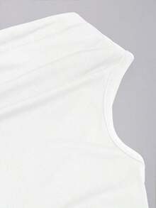 Blusa asimétrica sin tirantes de ajuste ceñido, de diseño elegante y con textura retro, de alta gama y minimalista, para mujer.Color marrón.Primavera/Verano - Blanco - Ver 5