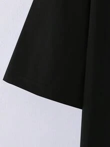 Camiseta de manga corta casual de calles con graffiti de muñeca de moda de verano para amigos y familiares - Negro - Ver 5