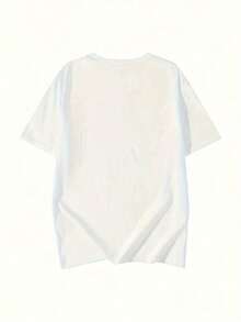 Camiseta Unisex Holgada y Ajustada con Estampado de Gatito de Dibujos Animados y Diseño Japonés, Top Deportivo de Manga Corta para Verano, Algodón UIBD - Blanco - Ver 4
