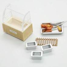 1个1:12比例精细塑料迷你便利店展示柜，包含两种款式：日式关东煮锅和面包展示柜，透明盖上带有逼真的迷你食物模型，娃娃屋厨房家具配件，适用于迷你场景装饰、OB11 BJD摄影道具、桌面摆件，是送给14岁以上迷你爱好者的创意礼物，也是DIY娃娃屋工艺项目的理想之选。 - 彩色 - 查看 9