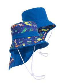 1 buah Topi Ember Bolak-balik Motif Dinosaurus untuk Anak-anak, Topi Pelindung Matahari untuk Pemakaian Sehari-hari Unisex untuk Anak Laki-laki & Perempuan - MultiWarna - View 6